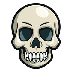 Obraz premium Human Skull Illustration Isolated on White Background