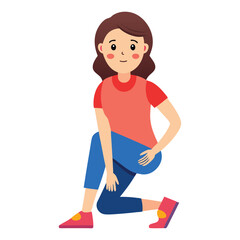 Woman Leg with Swelling and Inflammation Vector Art