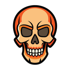 Vintage Skull Art Isolated on White Background