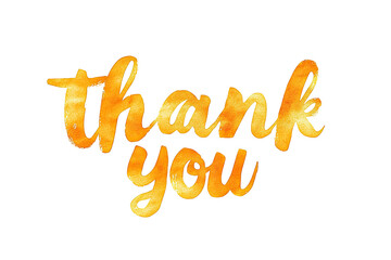 Fototapeta premium Thank You, ornate, calligraphy, golden orange, watercolor effect, black backdrop
