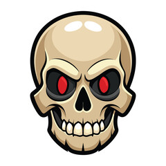 Human Skull Illustration Isolated on White Background