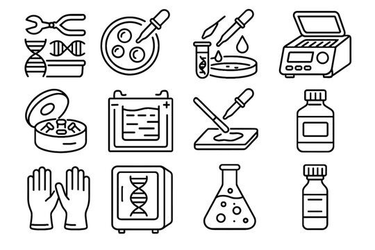 Reagent solution icon vector extraction sample chemical genetic dna gel research bottle