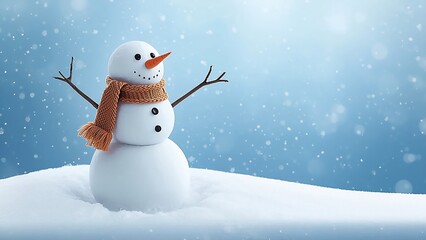 Background wallpaper of a snowman in snow - snowman in the snow - Christmas 2025 - full hd backgrounds