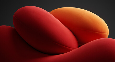 Warm Embrace: Abstract Shapes in Red and Orange for Wellness and Psychology Backgrounds