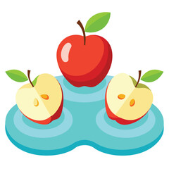 Refreshing Apple Fruit with Water Droplets Illustration