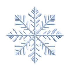 A detailed digital rendering of a six-pointed snowflake with intricate crystal structures against black