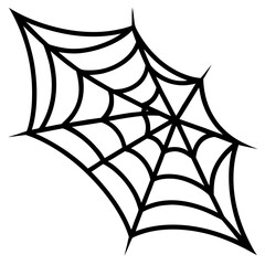 Scalable vector graphic illustration of a spooky spiderweb silhouette for halloween and spooky themes silhouette White background