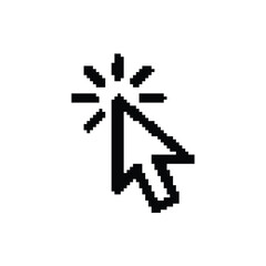 Fototapeta premium Pixelated Pointer Click Graphic Interface Vector Cursor Selection Tool Action Operation Art