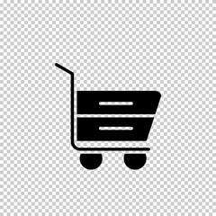 Shopping cart flat vector icon isolated on transparent background