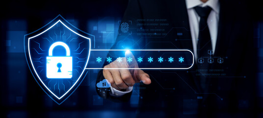 A concept of advanced network security. This system combines password protection with biometric fingerprint authentication and cloud data verification for secure access. Fermion