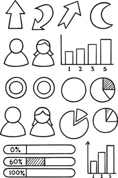 Black silhouette vector icon set collection for business web design.