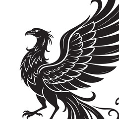 Majestic Phoenix Bird Silhouette Vector Illustration