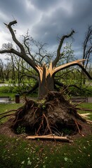 Uprooted Tree After Storm - A Scene of Natures Power.