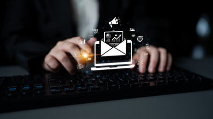 A concept of a digital marketing campaign delivered via email. This outreach contains business...