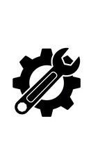 Gear and Wrench - A Symbol of Mechanical Work and Repair.