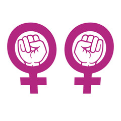 Feminist Skull Symbol Raised Fists Empowerment