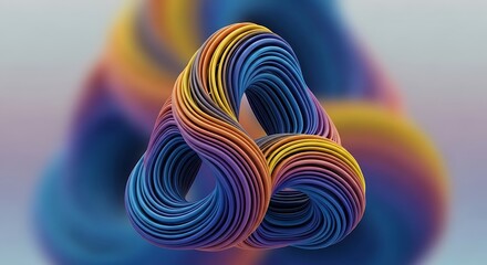 Abstract Colorful Knot - A Mesmerizing 3D Rendered Art Piece.