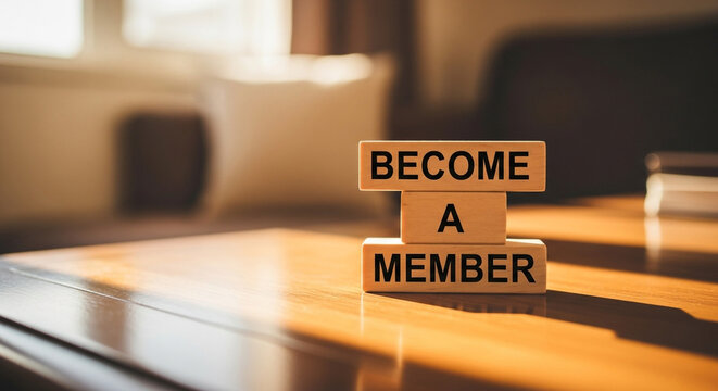 Inspire immediate action with 'Become a Member' wooden blocks, ideal for promoting community, loyalty programs, and exclusive access.