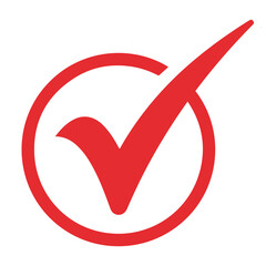 Colorful Check Mark and Tick Icon Set on White Background