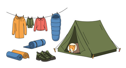 Essential camping gear for an outdoor adventure.