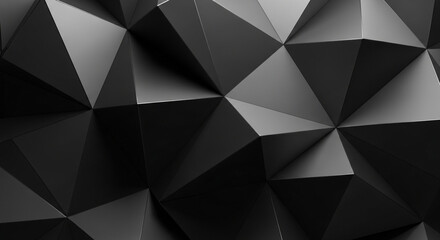 Stunning dark geometric abstract background with sharp angles and dramatic lighting, perfect for modern design and technology themes