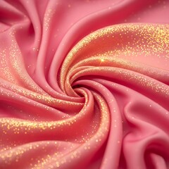 Elegant Pink Fabric with Golden Shimmer - A Luxurious Textile Texture.