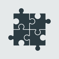 Obraz premium The image depicts four interlocking puzzle pieces, representing teamwork, problem-solving, and collaboration essential in achieving shared goals, particularly in business and personal contexts.