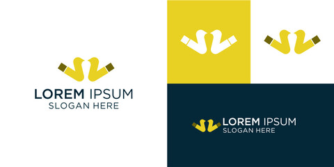 Eye-catching modern abstract logo design perfect for creative agencies and innovative startups looking to convey partnership, collaboration, and stylish brand identity, with customizable text