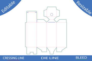 Die Cut Milk Carton Box Template with Bleed and Creasing Lines