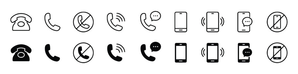 phone, telephone, smartphone, mobile, call, calling, communication, contact, message, chat, notification, incoming call, outgoing call, no phone, forbidden, banned, icon, symbol, graphic, design, elem