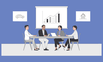 Fototapeta premium Business meeting financial growth real estate automotive