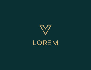 An elegant logo design featuring layered geometric shapes and an intricate 'V' for branding, emphasizing sophistication and professionalism in modern industries.