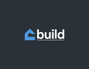 This logo features a sleek representation of a house combined with modern typography, symbolizing the essence of building and construction in real estate.