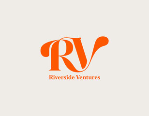 This logo features the initials 'RV' in a modern and artistic style, representing Riverside Ventures and its innovative approach to business and investment.