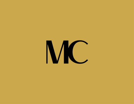 This luxurious monogram features the letters MC in an elegant font on a rich yellow background, representing sophistication and exclusivity in branding and identity.