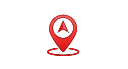 Navigate with Confidence Red Location Pointer for Maps and Travel Apps, Find Your Way with a Stylish and Modern Navigation Icon, Perfect for UI Design Projects and GPS Integration