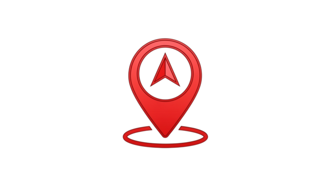 Navigate with Confidence Red Location Pointer for Maps and Travel Apps, Find Your Way with a Stylish and Modern Navigation Icon, Perfect for UI Design Projects and GPS Integration