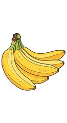 Bunch of Ripe Bananas - A Vibrant and Nutritious Fruit Illustration.