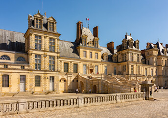 Medieval Fontainebleau palace (Chateau de Fontainebleau) in France