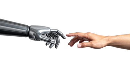Human and Robotic Hands Connection – Technology Meets Humanity