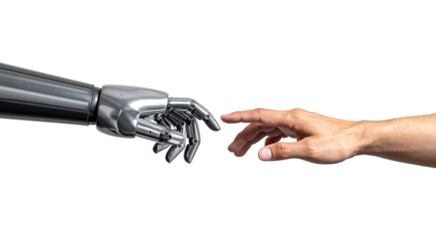 Human and Robotic Hands Connection – Technology Meets Humanity