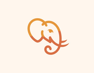 Obraz premium A stylized illustration of an elephant, using warm tones, symbolizing memory and wisdom, making it a perfect representation for projects focused on sustainability and legacy.