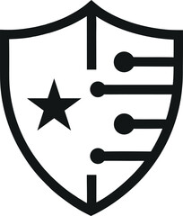 Shield and Sword Coat of Arms Icon Logo Design