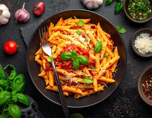 Delicious Pasta with Tomato Sauce, Authentic Italian Cuisine