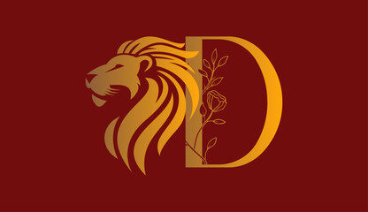 Lion head shape vintage logo style artwork