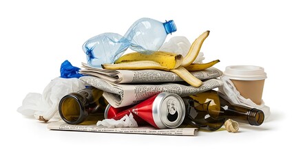 Pile of Recyclable Waste - Promoting Environmental Responsibility and Sustainability.