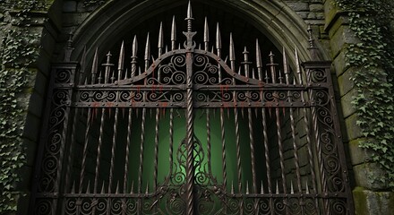 Eerie Iron Gate - A Gothic Entrance to the Unknown.