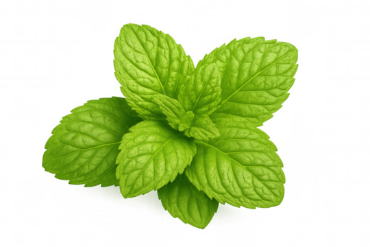 Fresh green mint leaves, sprig of mentha piperita plant showing aromatherapy and culinary herb