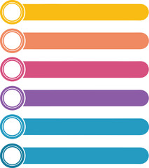 Colorful rounded bars with circular labels infographic