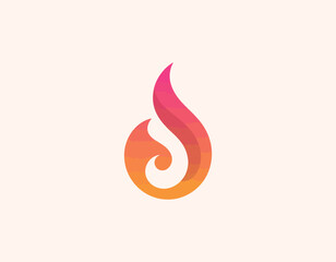 This logo features a vivid flame design in warm pink and orange gradients, symbolizing energy, passion, and transformation, ideal for brands in food, wellness, or fitness.